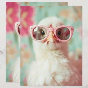 Cool Chick and Pink Glasses Spring Scrapbook Paper