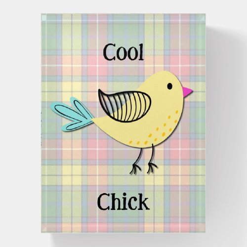 Cool Chick Art Vintage Style Glass Paperweight