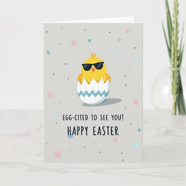Cool Chick Easter Greeting Card (Front)