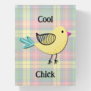Cool Chick Fun Art Vintage Style Glass Paperweight