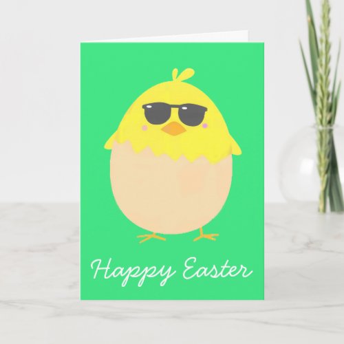 Cool Chick funky Easter yellow chick Holiday Card