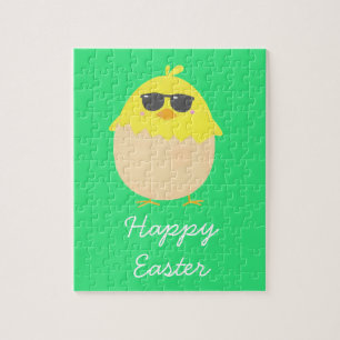 Cool Chick funky Easter yellow chick Jigsaw Puzzle