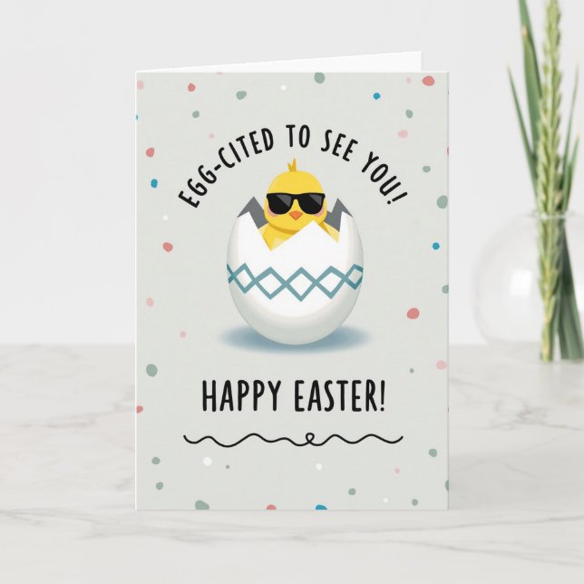 Cool Chick Happy Easter Card (Front)