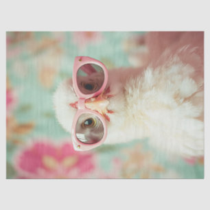 Cool Chick with Pink Glasses Spring Decoupage Tissue Paper