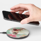 Cool Chick with Pink Glasses Spring Wireless Charger (Hand)
