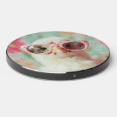 Cool Chick with Pink Glasses Spring Wireless Charger (Front 2)