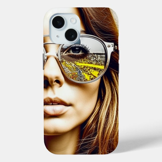 Cool Chick with Reflection of a Musical Festival  Case-Mate iPhone Case (Back)