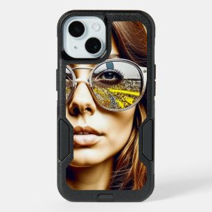 Cool Chick with Reflection of a Musical Festival iPhone 15 Case
