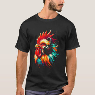 Cool Chicken Art for Music Lovers Christmas Birthd T-Shirt