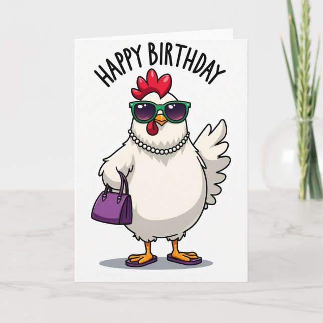 Cool Chicken Birthday Card (Front)