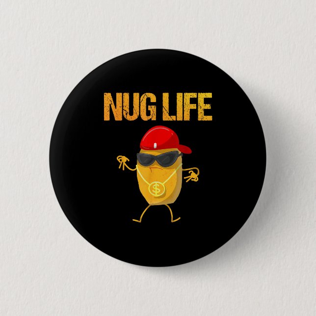 Cool Chicken Nugget Art For Boys Kids Chicken Nugg Button (Front)