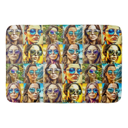 Cool Chicks in Sunglasses AI Art Bath Mat