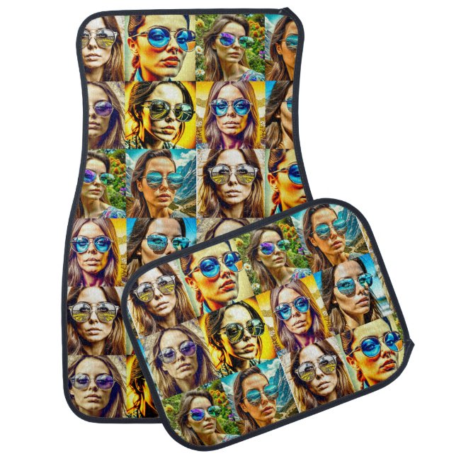 Cool Chicks in Sunglasses AI Art Car Floor Mat (Set)