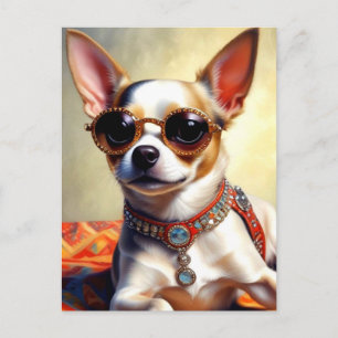 Cool Chihuahua Dog Wearing Sunglasses Postcard