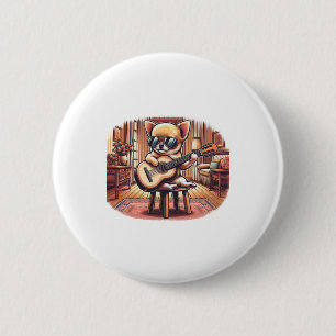 Cool Chihuahua Plays Classical Guitar Button