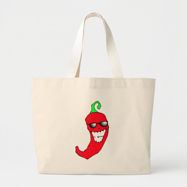 Cool Chili Pepper Large Tote Bag (Front)