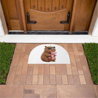 Cool Chill Capybara Half-Moon Welcome  Doormat