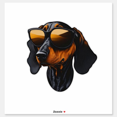 Cool chill dachshund with sunnies sticker