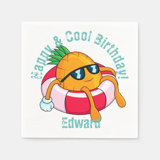 Cool Chill Pineapple Napkins (Front)