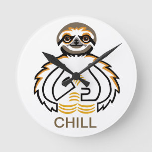 Cool Chill SLOTH- Conservation -nature round clock