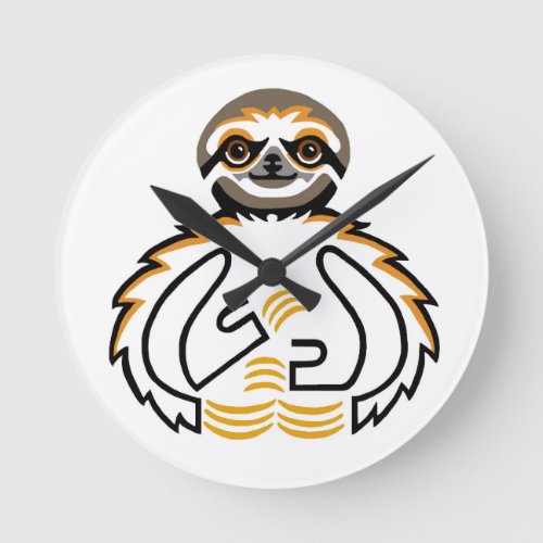 Cool chill SLOTH_ Conservation _round clock
