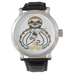Cool chill SLOTH -Vintage leather strap watch