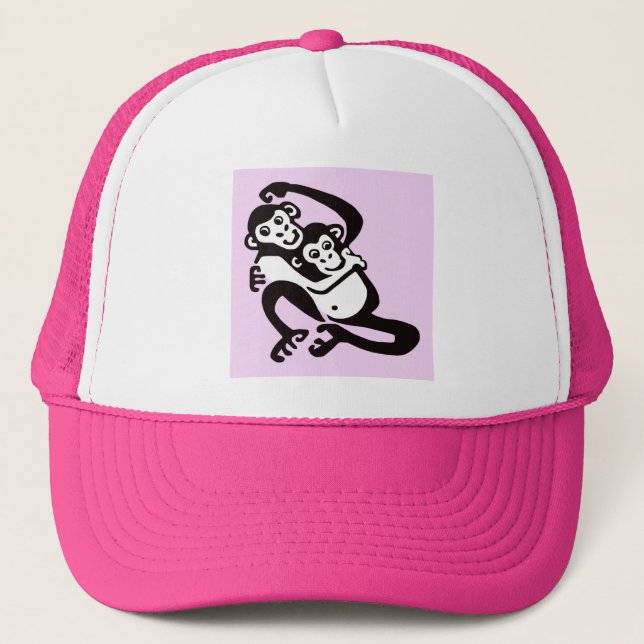 Cool chimpanzee - BONOBO - Animal lover - Primate Trucker Hat (Front)