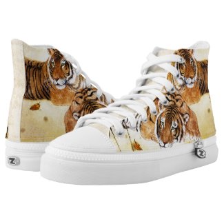 Cool chinese art tigers resting big cat High-Top sneakers