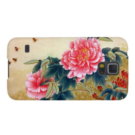 Cool Chinese Classic Watercolor Pink Flower Bee Case For Galaxy S5