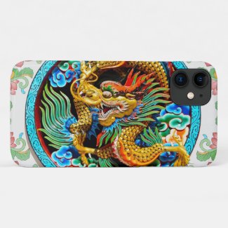 Cool chinese colourful dragon paint lotus flower Case-Mate iPhone case