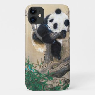 Cool chinese cute sweet fluffy panda bear tree art Case-Mate iPhone case