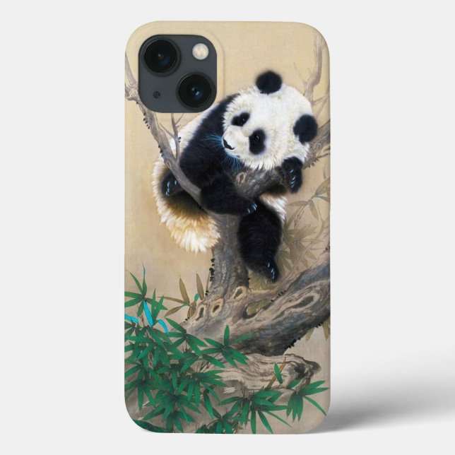 Cool chinese cute sweet fluffy panda bear tree art Case-Mate iPhone case (Back)