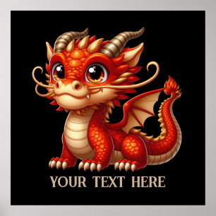 Cool Chinese dragon add text  Poster