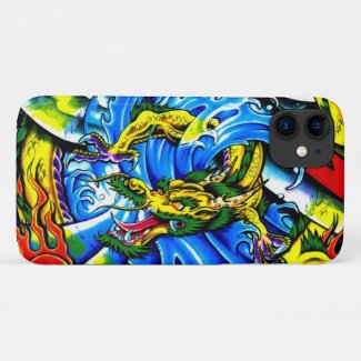 Cool chinese dragon god burning orb tattoo art Case-Mate iPhone case