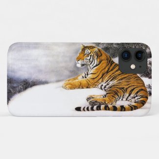Cool chinese tiger big cat snow animal painting Case-Mate iPhone case