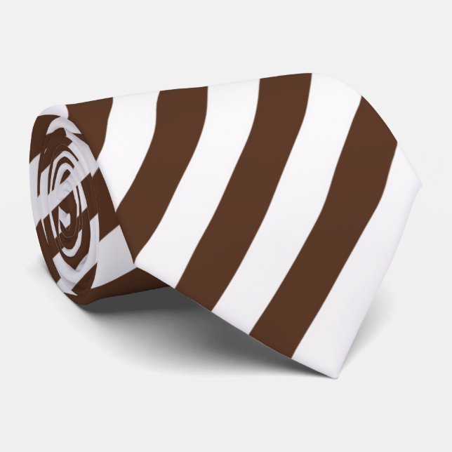 cool chocolate stripe pattern neck tie (Rolled)