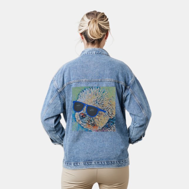 Cool 'Chon the Bichon Jean Jacket (Model)