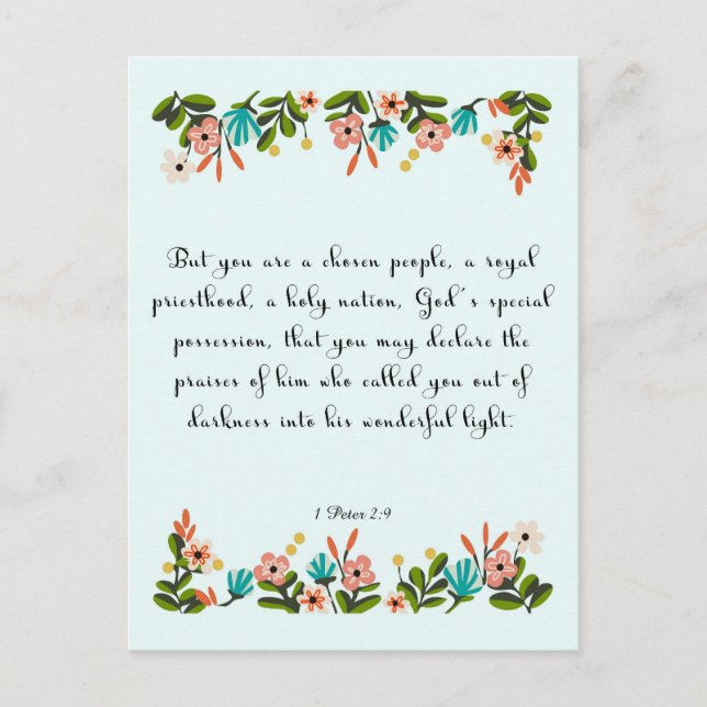 Cool Christian Art - 1 Peter 2:9 Postcard (Front)