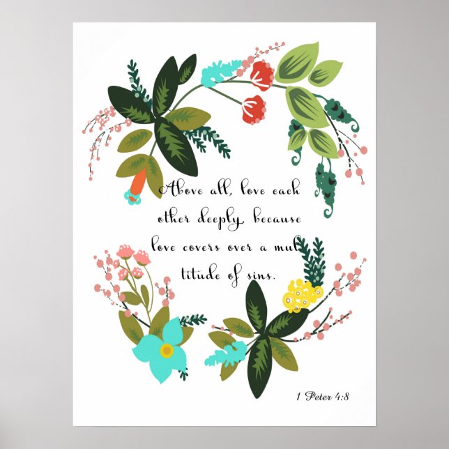 Cool Christian Art - 1 Peter 4:8 Poster (Front)