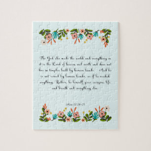 Cool Christian Art - Acts 17:24-25 Jigsaw Puzzle