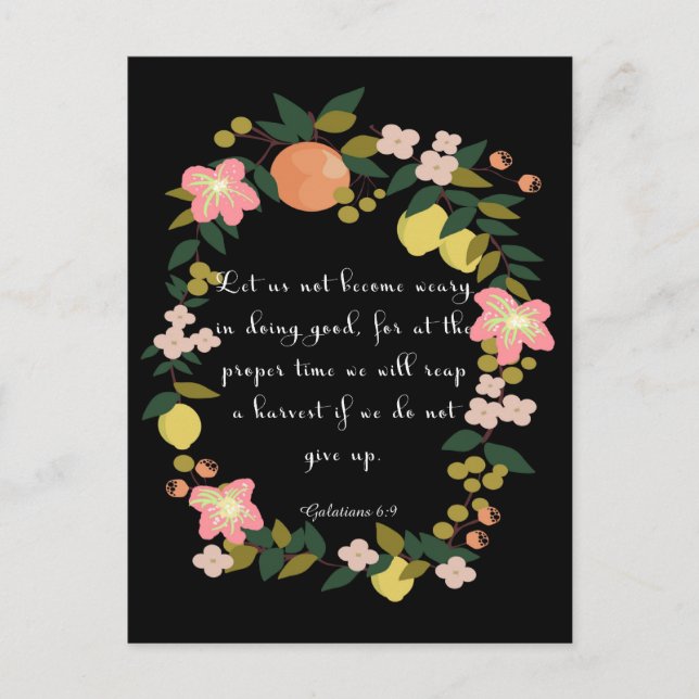 Cool Christian Art - Galatians 6:9 Postcard (Front)