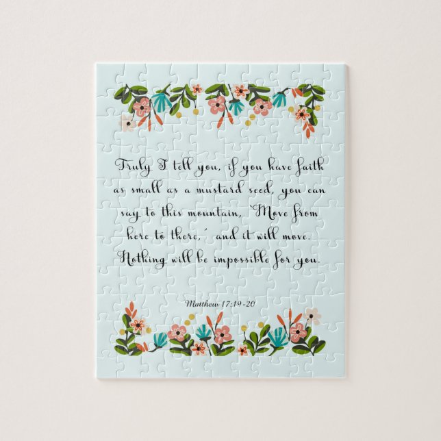 Cool Christian Art - Matthew 17:19-20 Jigsaw Puzzle (Vertical)