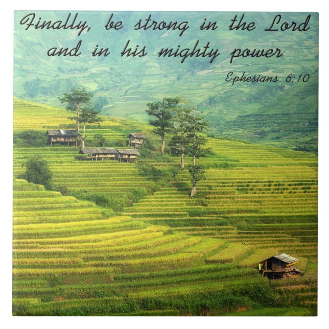 Cool Christian Bible Quotes Inspirational Sayings Ceramic Tile (Front)