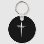 Cool Christian Cross Jesus Saves Men Women Graphic Keychain