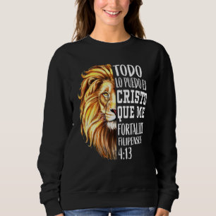 Cool Christian Men Spanish Bible Verse Lion Of Jud Sweatshirt