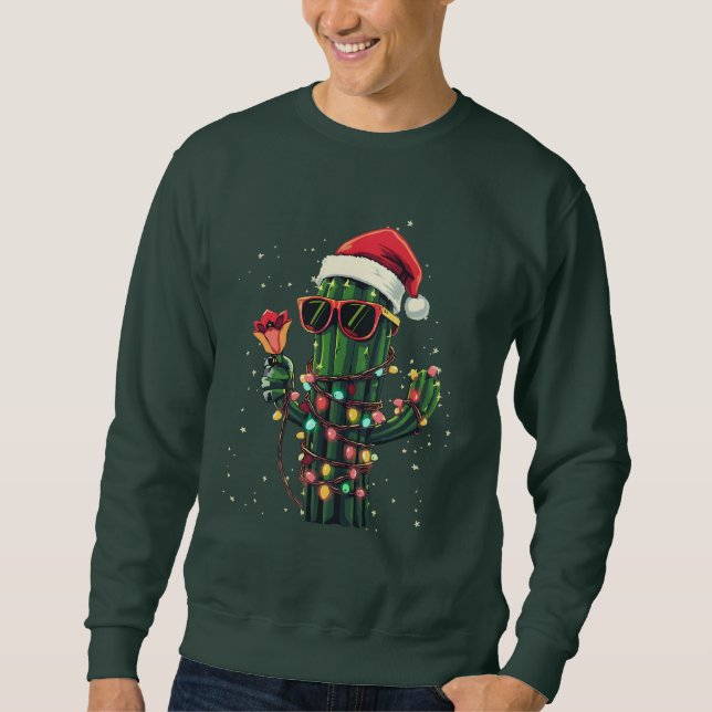 Cool Christmas Cactus with Amaryllis Sweatshirt (Front)