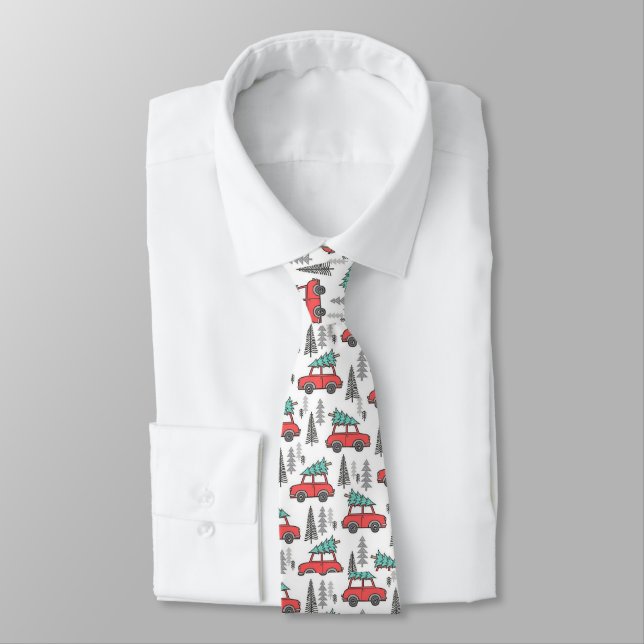 Cool Christmas Cars Tie! Neck Tie (Tied)