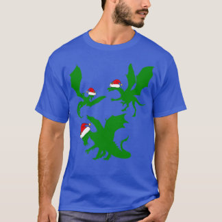 Cool Christmas Dragon Santas T-Shirt