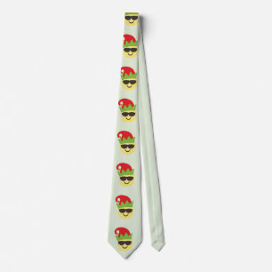 Cool Christmas Emoji Elf Tie