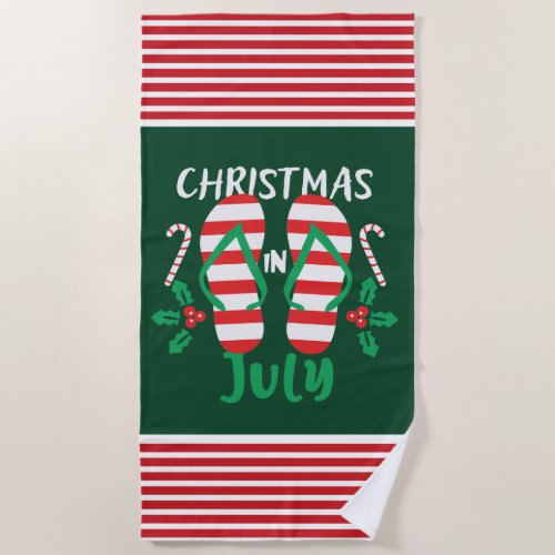 cool Christmas July flip flops  Beach Towel